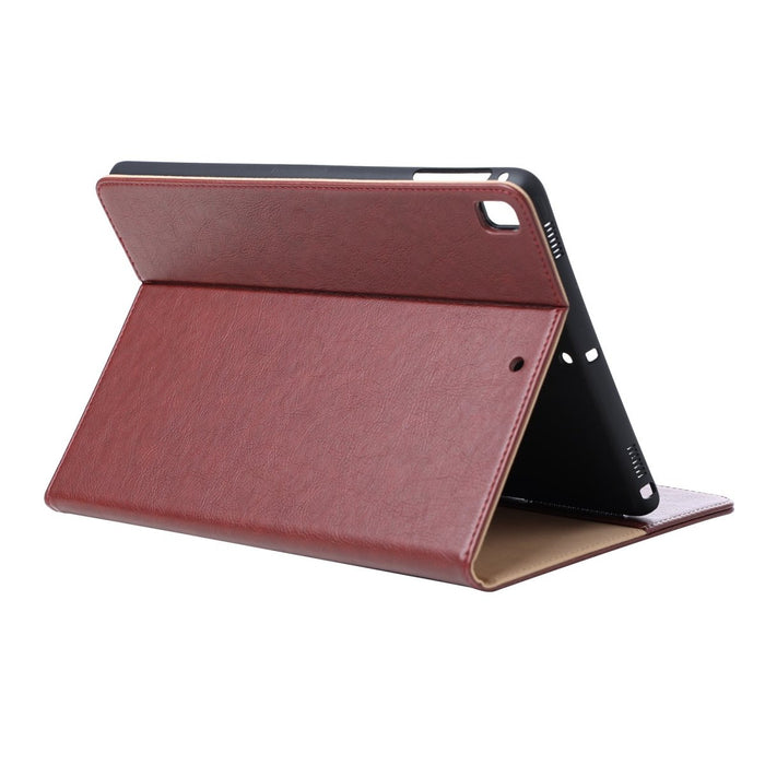 Premium iPad 2018/2017/Air 2/ Air Hoes - Luxe iPad Hoesje - Vegan Lederen Cover voor iPad Air & Air 2 - Book Case voor iPad 5e en 6e Generatie - Premium Tablethoes voor Apple iPad 9.7 - Wijn Rood