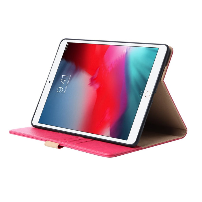 Premium iPad 2018/2017/Air 2/ Air Hoes - Luxe iPad Hoesje - Vegan Lederen Cover voor iPad Air & Air 2 - Book Case voor iPad 5e en 6e Generatie - Premium Tablethoes voor Apple iPad 9.7 - Roze