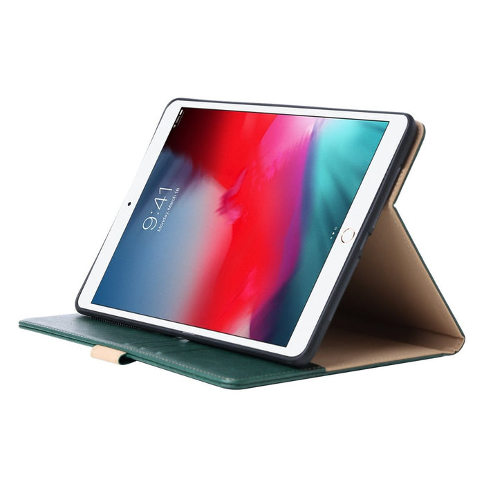 Premium iPad 2018/2017/Air 2/ Air Hoes - Luxe iPad Hoesje - Vegan Lederen Cover voor iPad Air & Air 2 - Book Case voor iPad 5e en 6e Generatie - Premium Tablethoes voor Apple iPad 9.7 - Groen