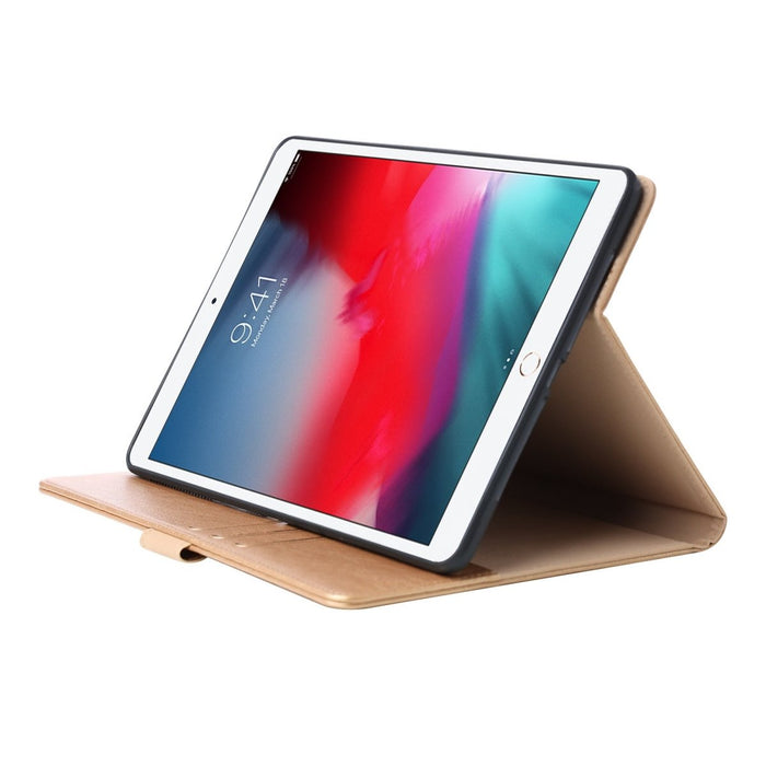 Premium iPad 2018/2017/Air 2/ Air Hoes - Luxe iPad Hoesje - Vegan Lederen Cover voor iPad Air & Air 2 - Book Case voor iPad 5e en 6e Generatie - Premium Tablethoes voor Apple iPad 9.7 - Goud