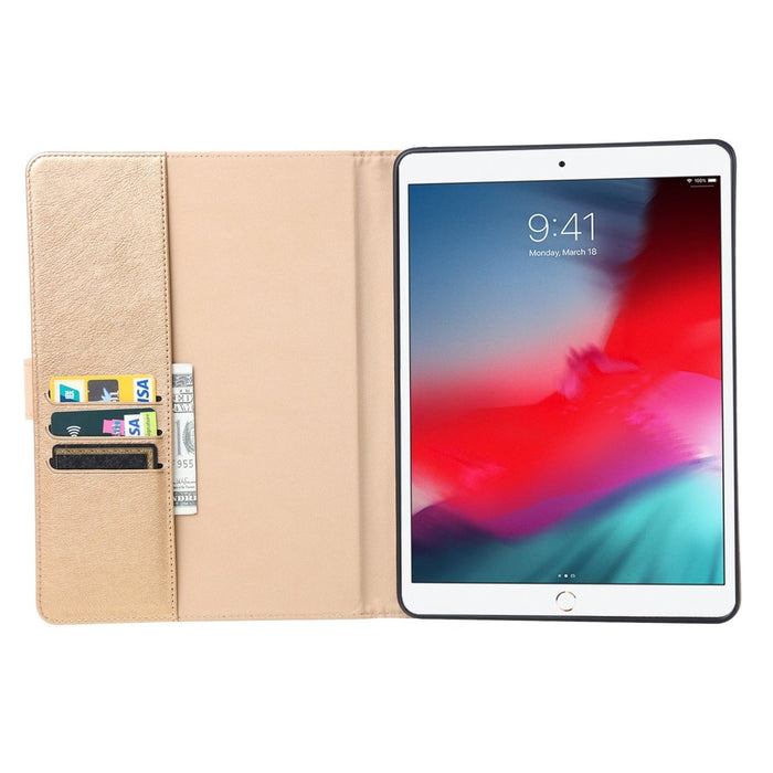 Premium iPad 2018/2017/Air 2/ Air Hoes - Luxe iPad Hoesje - Vegan Lederen Cover voor iPad Air & Air 2 - Book Case voor iPad 5e en 6e Generatie - Premium Tablethoes voor Apple iPad 9.7 - Goud