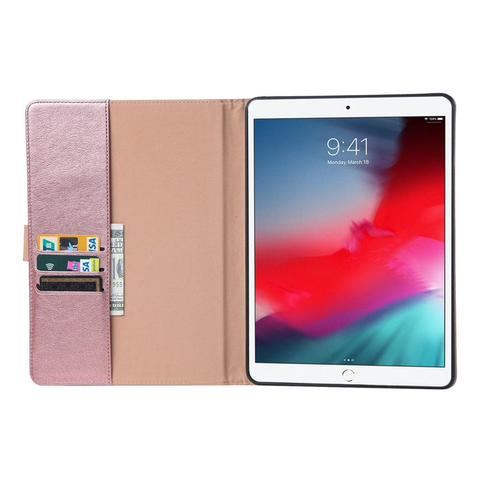 Premium iPad 2018/2017/Air 2/ Air Hoes - Luxe iPad Hoesje - Vegan Lederen Cover voor iPad Air & Air 2 - Book Case voor iPad 5e en 6e Generatie - Premium Tablethoes voor Apple iPad 9.7 - Rose Goud