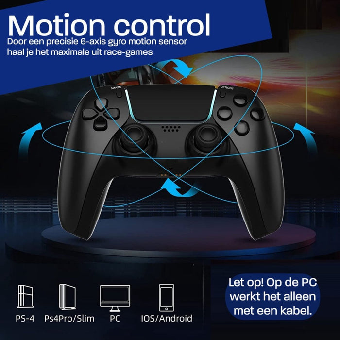 Pro Draadloze Controller V2 - Geschikt voor PS4 en PS3 - Draadloos - Zwart - Haptic Feedback - Speaker - Audio Jack Input - Geschikt voor Playstation 4 PS4 en Playstation 3 PS3 - Touch Sensor - Dual Trilmotoren Draadloze Controller