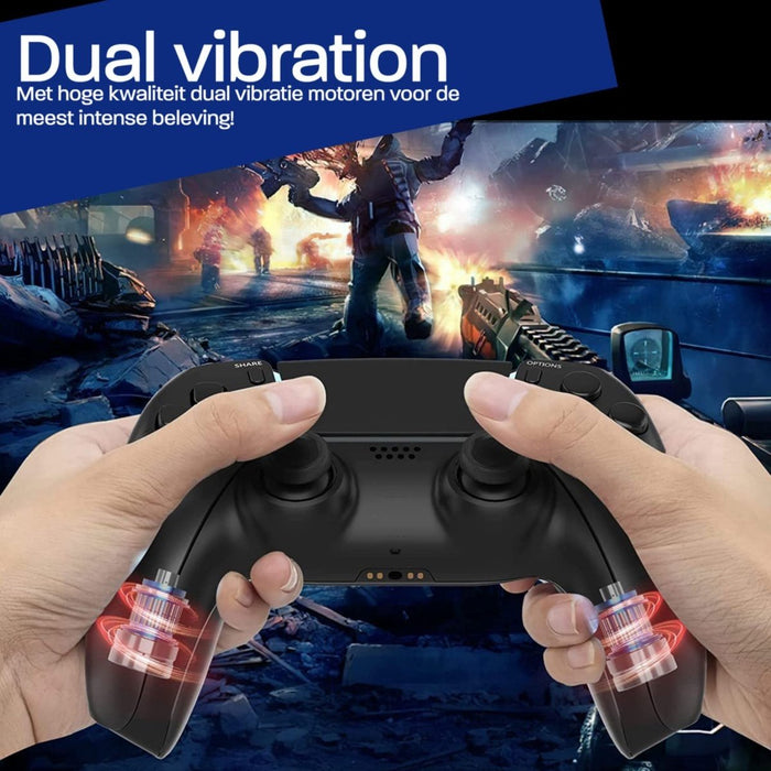 Pro Draadloze Controller V2 - Geschikt voor PS4 en PS3 - Draadloos - Zwart - Haptic Feedback - Speaker - Audio Jack Input - Geschikt voor Playstation 4 PS4 en Playstation 3 PS3 - Touch Sensor - Dual Trilmotoren Draadloze Controller