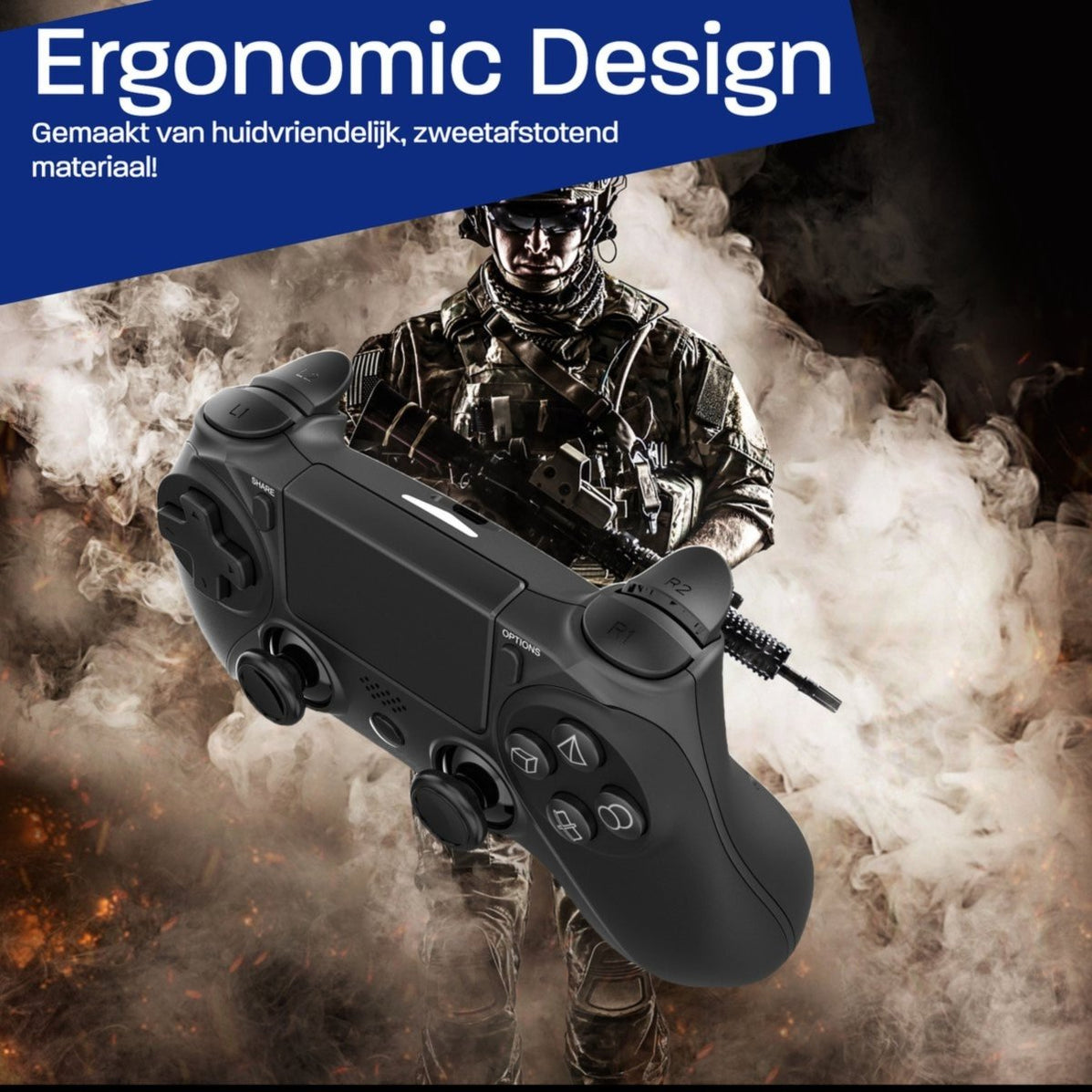 PS4 Controller met Dual Shock PS3 Compatibel Draadloos — Phreeze