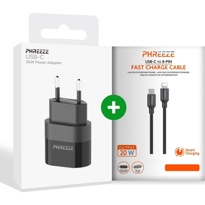 Quick Charge USB-C stekker met USB-C Lightning iPhone Oplader Kabel 2 Meter – geschikt voor Apple iPhone 13 – iPhone lader – iPhone 13 Pro – iPhone 13 Pro Max – iPhone 12 – 20W USB-C oplader - snellader