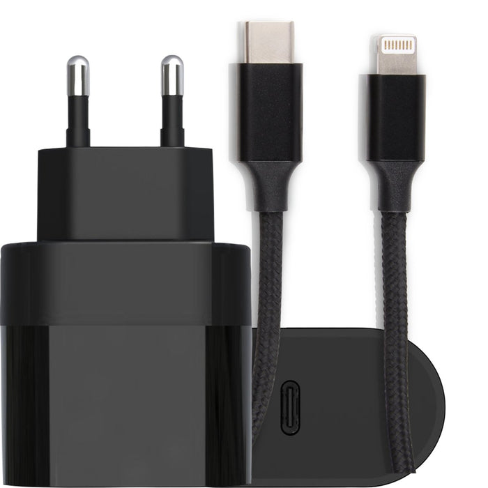 Quick Charge USB-C stekker met USB-C Lightning iPhone Oplader Kabel 2 Meter – geschikt voor Apple iPhone 13 – iPhone lader – iPhone 13 Pro – iPhone 13 Pro Max – iPhone 12 – 20W USB-C oplader - snellader