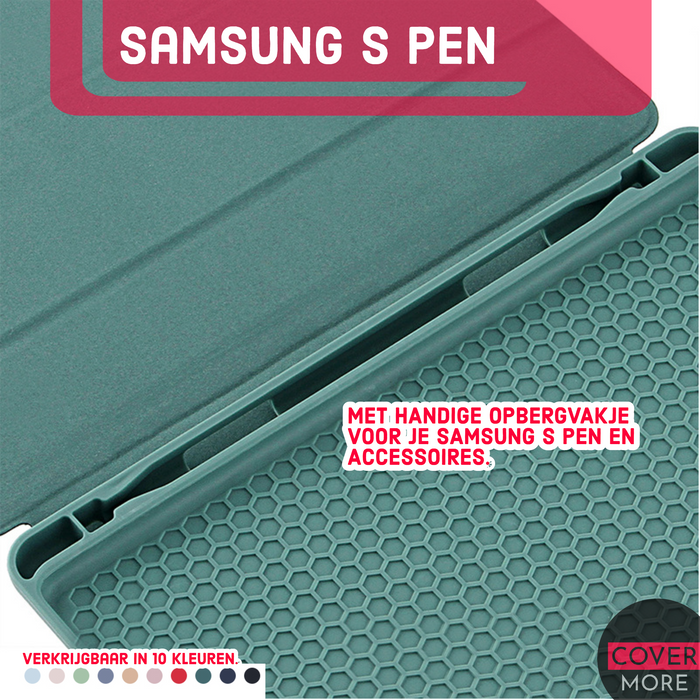 Samsung Galaxy Tab S7 Hoes - Donker Blauw Smart Folio Cover met Samsung S Pen Vakje - SM-T870 Tab S7 Hoesje Case Cover