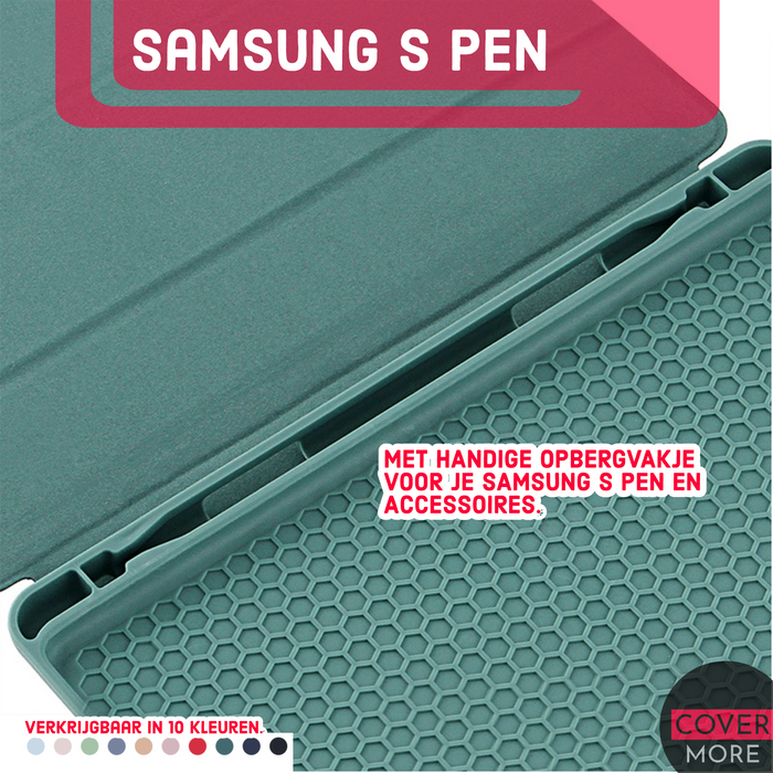 Samsung Tab S6 Lite Hoes - Donker Blauw Smart Folio Cover met Samsung S Pen Vakje - Tab S6 Lite Hoesje Case Cover