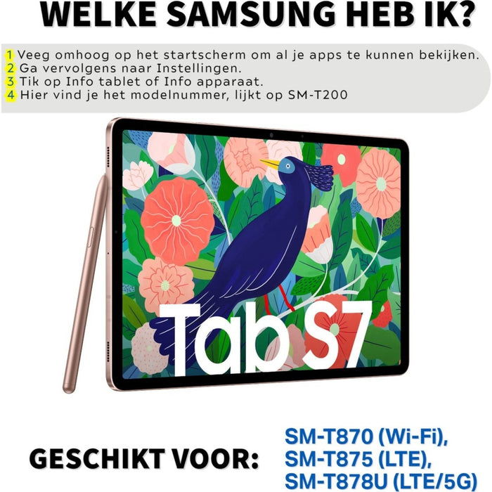 Samsung Galaxy Tab S7 Hoes - Phreeze Back Cover Tablet Hoesje - Blauw - Transparant - Tablet Hoezen - Phreeze