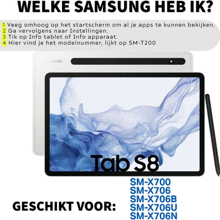 Samsung Galaxy Tab S8 Hoes - Phreeze Back Cover Tablet Hoesje - Zwart - Transparant - Tablet Hoezen - Phreeze