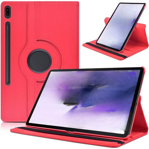 Samsung Galaxy Tab S9 Plus Hoesje - Draaibaar - 12.4 inch Case - Samsung Tab S9 Hoes Hardcover Bookcase Met Uitsparing S Pen - Rood - Tablet Hoezen - Phreeze