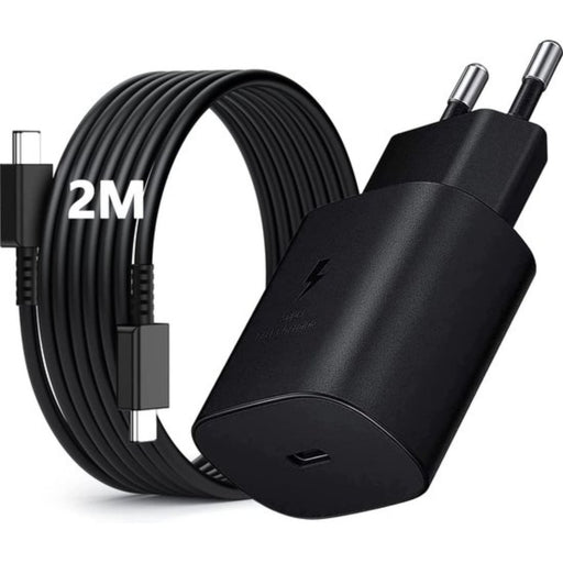 Samsung Snellader Set - USB-C naar USB-C Kabel 2 Meter - 25W - Geschikt voor Galaxy S23, S22, S21, S20 series en A73, A53, A13, A23 series - Power Delivery & PPS Fast Charging - Opladers - Phreeze