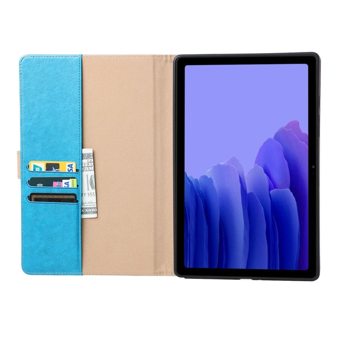 Samsung Tab A7 Hoesje - Vegan Leer - Book Case Samsung Tab A7 (2020) - Samsung Tab A7 Hoes - Cover voor de Samsung Galaxy Tablet A7 2020 - 10.4 inch - Blauw