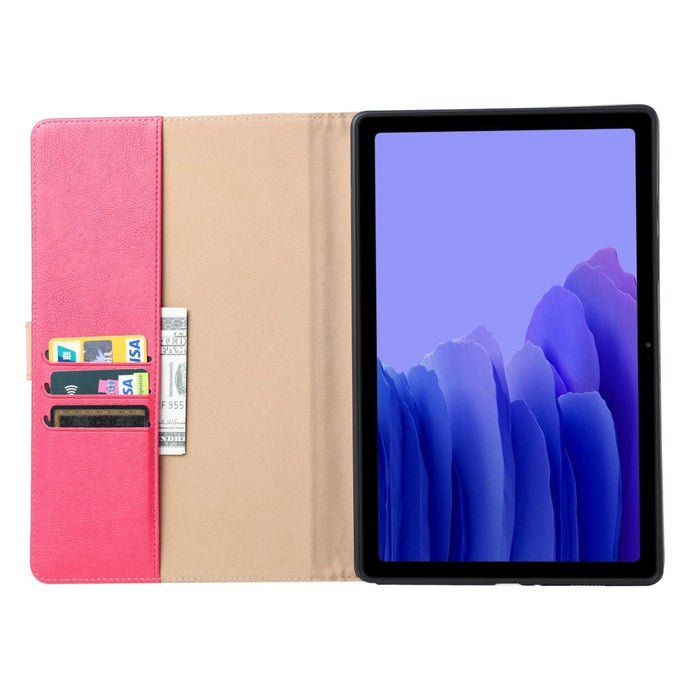 Samsung Tab A7 Hoesje - Vegan Leer - Book Case Samsung Tab A7 (2020) - Samsung Tab A7 Hoes - Cover voor de Samsung Galaxy Tablet A7 2020 - 10.4 inch - Roze