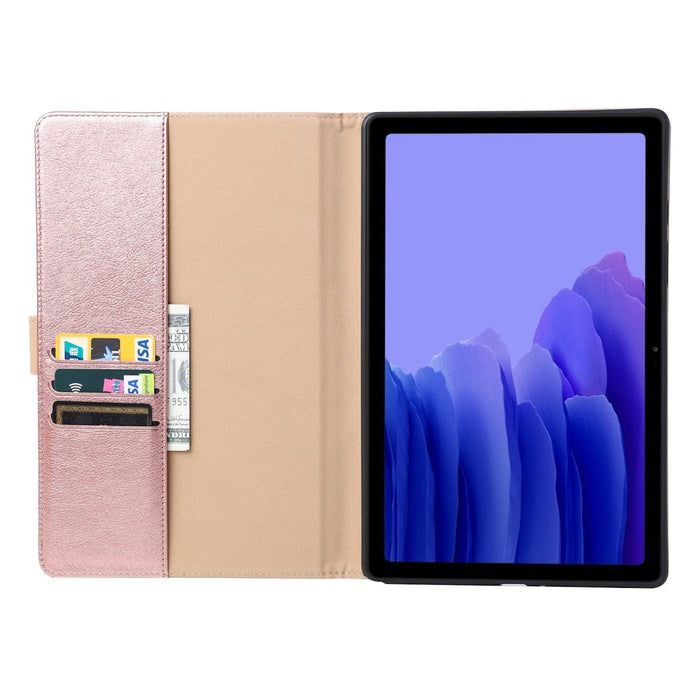 Samsung Tab A7 Hoesje - Vegan Leer - Book Case Samsung Tab A7 (2020) - Samsung Tab A7 Hoes - Cover voor de Samsung Galaxy Tablet A7 2020 - 10.4 inch - Roze Goud