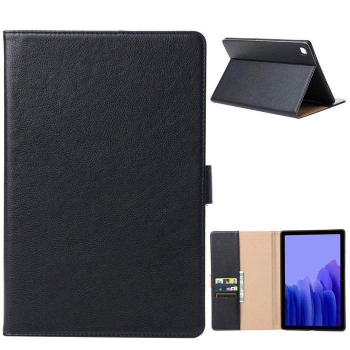 Samsung Tab A7 Hoesje - Vegan Leer - Book Case Samsung Tab A7 (2020) - Samsung Tab A7 Hoes - Cover voor de Samsung Galaxy Tablet A7 2020 - 10.4 inch - Zwart