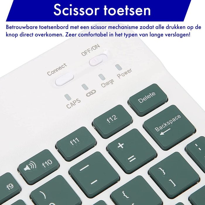 Samsung Tab A8 Hoes met Toetsenbord - Leer - Keyboard case voor Samsung Galaxy Tab A8 (10.5 inch) - SM-X200, SM-X205 - Tablet Hoesje met Toetsenbord - Donker Groen - Bluetooth Toetsenbord Tablet - Samsung Toetsenbord