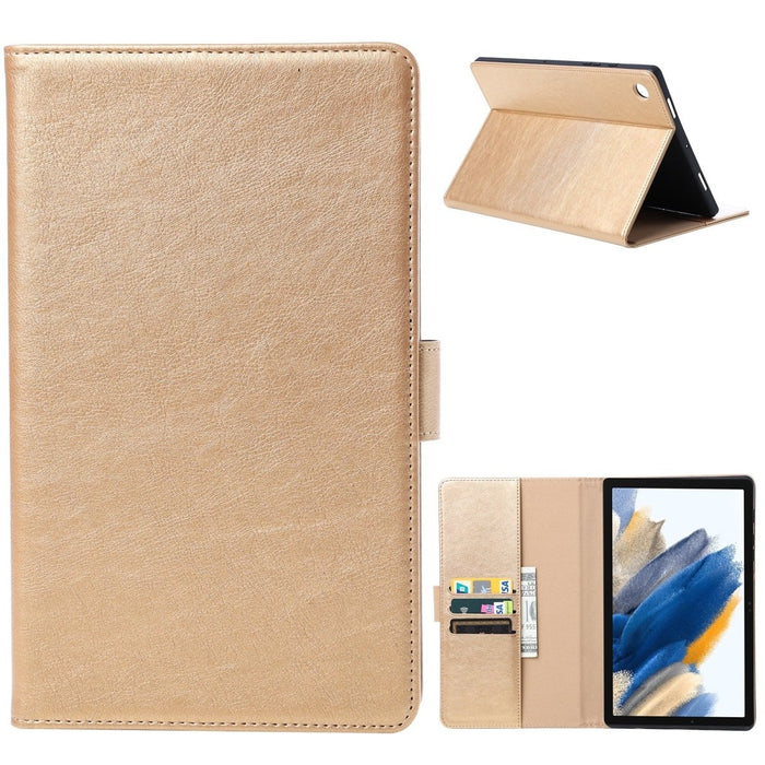 Samsung Tab A8 Hoesje - Vegan Leer - Book Case Samsung Tab A8 (2022) - Samsung Tab A8 Hoes - Cover voor de Samsung Galaxy Tablet A8 2022 - 10.5 inch - Goud