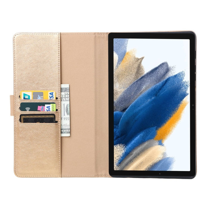 Samsung Tab A8 Hoesje - Vegan Leer - Book Case Samsung Tab A8 (2022) - Samsung Tab A8 Hoes - Cover voor de Samsung Galaxy Tablet A8 2022 - 10.5 inch - Goud