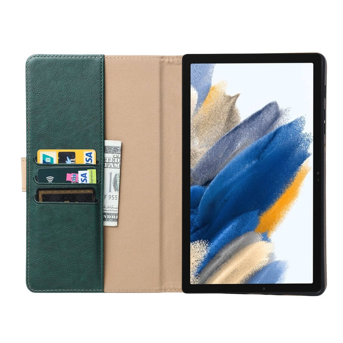 Samsung Tab A8 Hoesje - Vegan Leer - Book Case Samsung Tab A8 (2022) - Samsung Tab A8 Hoes - Cover voor de Samsung Galaxy Tablet A8 2022 - 10.5 inch - Groen