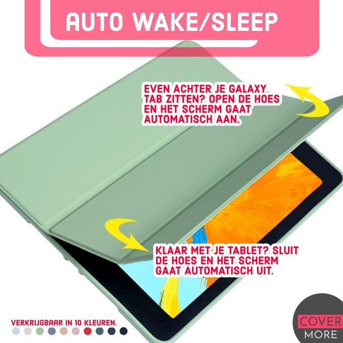 Samsung Tab S6 Lite Hoes - Zwart Smart Folio Cover met Samsung S Pen Vakje - Tab S6 Lite Hoesje Case Cover