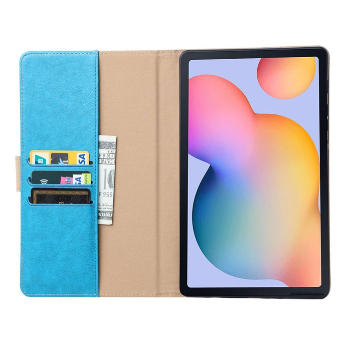 Samsung Tab S6 Lite Hoesje - Vegan Leer - Book Case Samsung Tab S6 Lite (2020) - Samsung Tab S6 Lite Hoes - Cover voor de Samsung Galaxy Tablet S6 Lite 2020 - 10.4 inch - Blauw