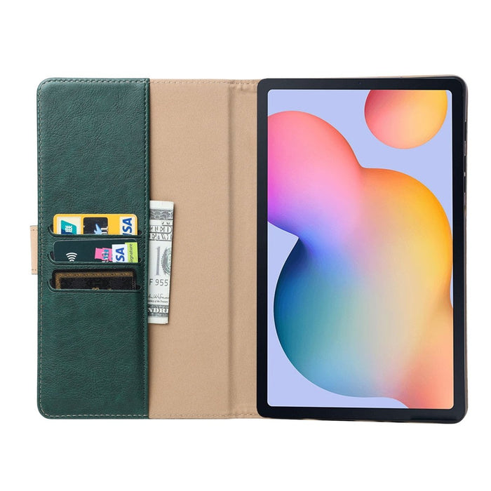 Samsung Tab S6 Lite Hoesje - Vegan Leer - Book Case Samsung Tab S6 Lite (2020) - Samsung Tab S6 Lite Hoes - Cover voor de Samsung Galaxy Tablet S6 Lite 2020 - 10.4 inch - Groen