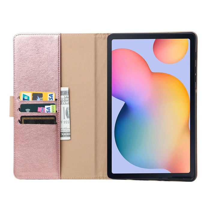 Samsung Tab S6 Lite Hoesje - Vegan Leer - Book Case Samsung Tab S6 Lite (2020) - Samsung Tab S6 Lite Hoes - Cover voor de Samsung Galaxy Tablet S6 Lite 2020 - 10.4 inch - Roze Goud