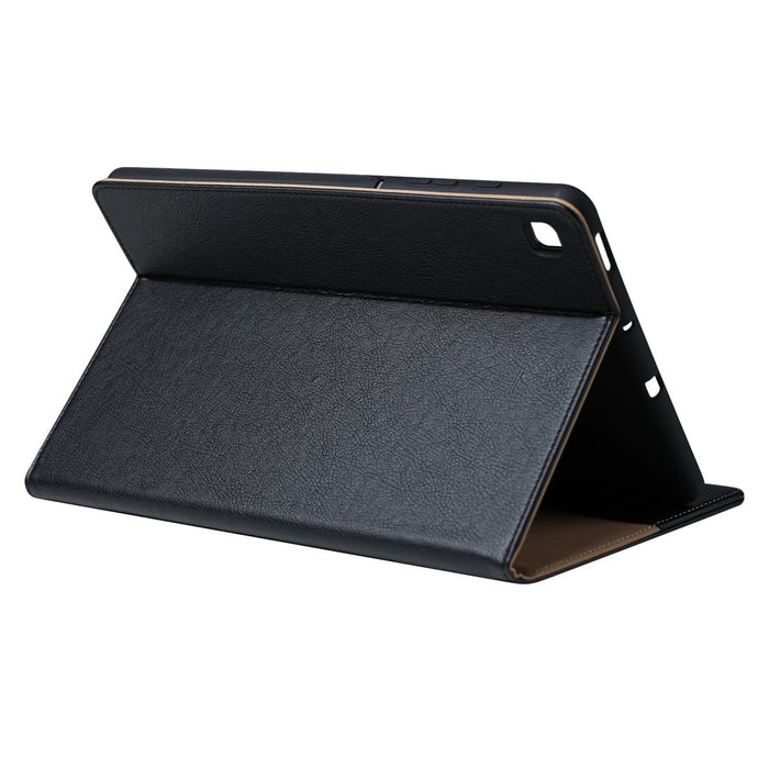 Samsung Tab S6 Lite Hoesje - Vegan Leer - Book Case Samsung Tab S6 Lite (2020) - Samsung Tab S6 Lite Hoes - Cover voor de Samsung Galaxy Tablet S6 Lite 2020 - 10.4 inch - Zwart