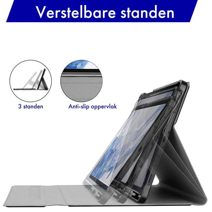 Samsung Tab S7 Plus Hoes met Toetsenbord - Leer - Keyboard case voor Samsung Galaxy Tab S7 Plus (12.4 inch) - SM-T970, SM-T976B - Tablet Hoesje met Toetsenbord - Zwart - Bluetooth Toetsenbord Tablet - Samsung Toetsenbord