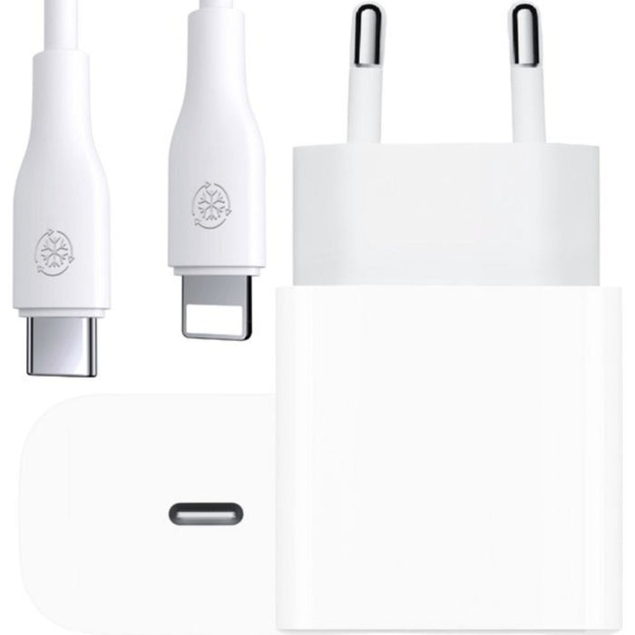 Snellader iPhone - Inclusief USB-C naar Apple Lightning Kabel - 3 Meter - Wit - USB-C Oplader - Apple Adapter