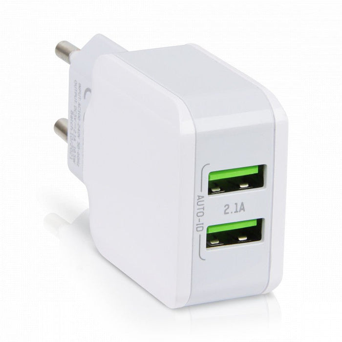 Snellader met Dubbele USB Poort met 2x iPhone Kabel 2 Meter voor iPhone, iPad en meer