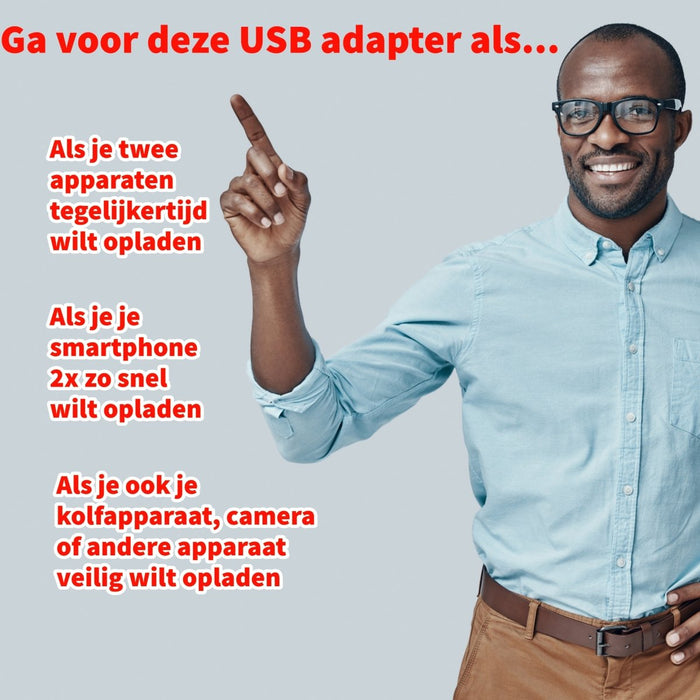 Snellader met Dubbele USB Poort met 2x iPhone Kabel 2 Meter voor iPhone, iPad en meer