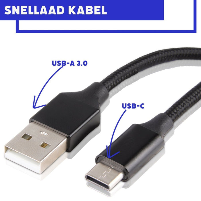 Snellader met USB-C Kabel voor Samsung S21/S20/S10/A51/A53/S22/A13/A50/S9/A52 - Quick Charge 18W - Gecertificeerde USB Adapter met USB-C Kabel