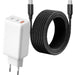 Snellader Samsung met 3 Poorten (2 USB-C en 1 USB-A) + USB-C naar USB C Kabel - 3 Meter - 65 Watt - Super Fast Charger (Samsung) - Geschikt voor o.a Samsung Z Fold4, S23 Ultra, Tab A8, Tab S7 - Opladers - Phreeze