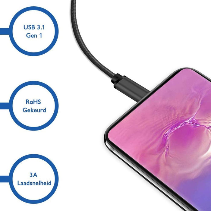 Snellader voor Samsung + USB C Oplader Kabel - 2 Meter - 45W - Super Fast Charge - Geschikt voor Galaxy Z Flip 4 / Galaxy Z Fold 4 / Tab S8+ / Tab S7 FE / Tab A7 / Tab A8