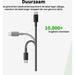 Snelle Dubbele USB-C Oplader + 3 Meter Gevlochten Kabel - Snellader Samsung - 35W GaN Technologie - Geschikt voor Samsung Galaxy A54, S23, Tab A8 2022 en meer - Zwart - Phreeze