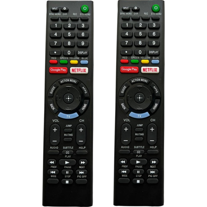 Sony Afstandsbediening - 2 Stuks - Universeel - Werkt met alle Sony TV - LCD - HD - 4K - 8K - Smart TV - Remote Control