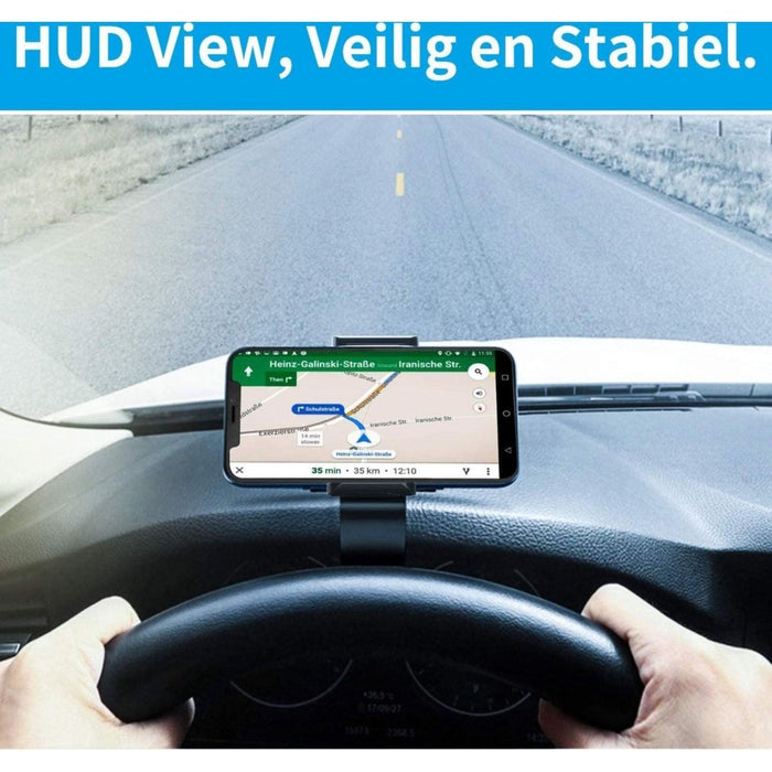 Telefoonhouder Auto - Dashboard Telefoonhouder - Klem - Universeel - Samsung - Iphone - Huawei - Voorruit Telefoonhouder - Verstelbaar - Mobiele houder - Premium - GSM houder - Carbon fiber - Zwart