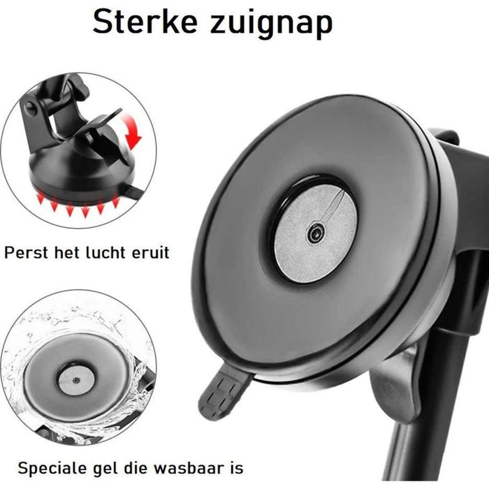 Telefoonhouder Auto - Verstelbaar - Magneet -Zuignap - Magnetische Telefoon Houder voor in de Auto of Bureau - Geschikt voor iPhone 11 / 12 Pro max / Samsung S21 Plus / Ultra