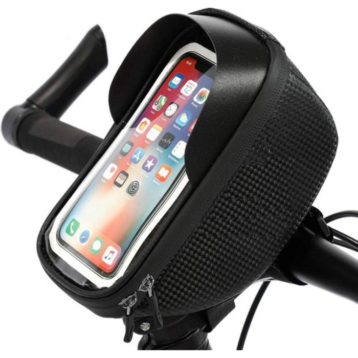 Telefoonhouder Fiets met Tas | Waterdicht | Opbergruimte | Universeel | Racefiets | Mountainbike | Fietstas | Uitsparing voor oordopjes | Plek voor powerbank | Mountainbike