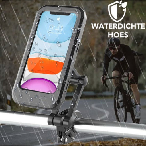 Telefoonhouder Fiets Waterdicht - Universeel - Verstelbaar - 360 Draaibaar - Fiets Accessoires - Zwart - Telefoonhouders - Phreeze