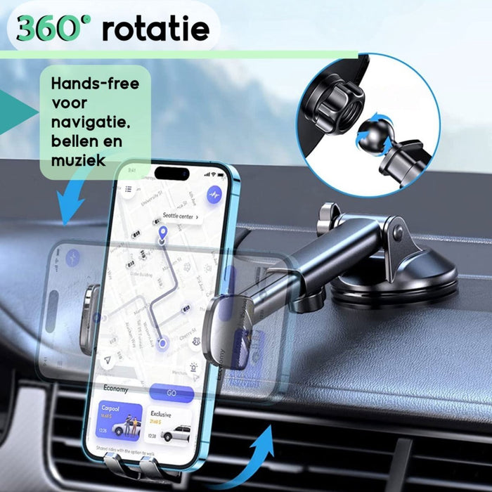 Telefoonhouder Met Zuignap - Autohouder Voor Voorruit En Dashboard - GSM Houder - Stevige Zuignap Met Gel Van 3M - Telefoonhouders - Auto Accessoires - Telefoonhouders - Phreeze