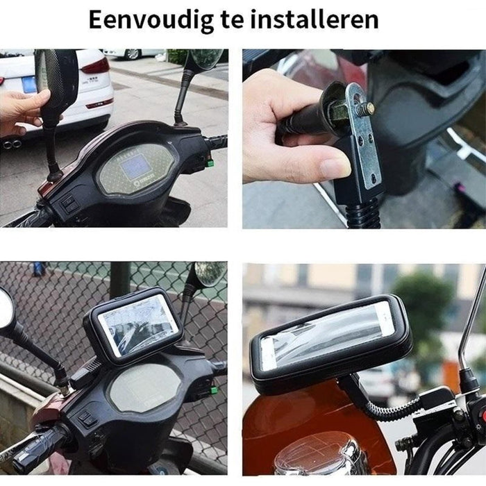 Telefoonhouder voor motor fietsen en scooters - Universele Houder voor mobiele telefoons, anti-shake en stabiele houder klem met 360 ° rotatie voor iPhone Samsung SmartPhone GPS van 3,5 tot 6.7 inch