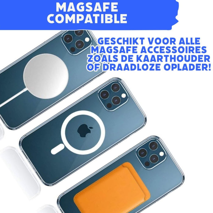 Telefoonhouders Auto Magneet + Magnetisch Hoesje iPhone 12 - Draadloze Snellader Auto met Magneet