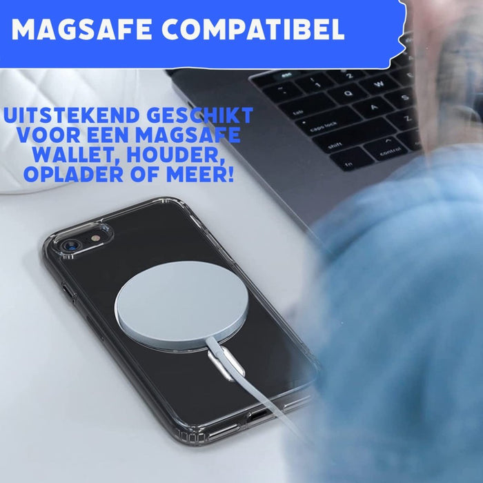 Telefoonhouders Auto Magneet + Magnetisch Hoesje iPhone SE (2022) - Draadloze Snellader Auto met Magneet