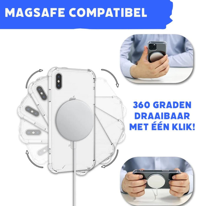 Telefoonhouders Auto Magneet + Magnetisch Hoesje iPhone XS - Draadloze Snellader Auto met Magneet