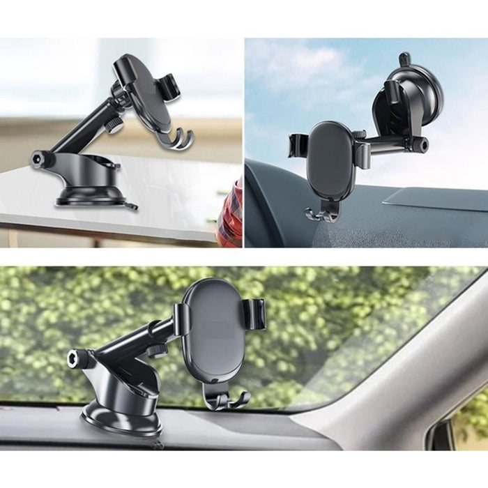 Telefoonhouders auto met zuignap - Geschikt voor raam/dashboard
Drukknop voor extra krachtige zuignap | Universeel | 360˚ rotatie