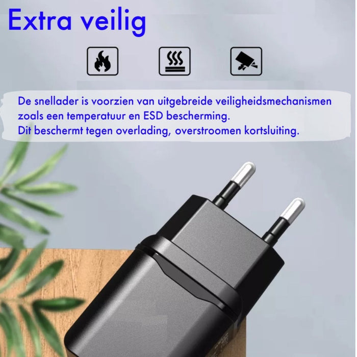 Thuislader - Voor iPad, iPhone, Samsung, Galaxy Tab, GSM, Smartphone - Stekker - USB Adapter - USB Oplader - Phreeze Gecertificeerde USB Stekker - 2.1A Snellader